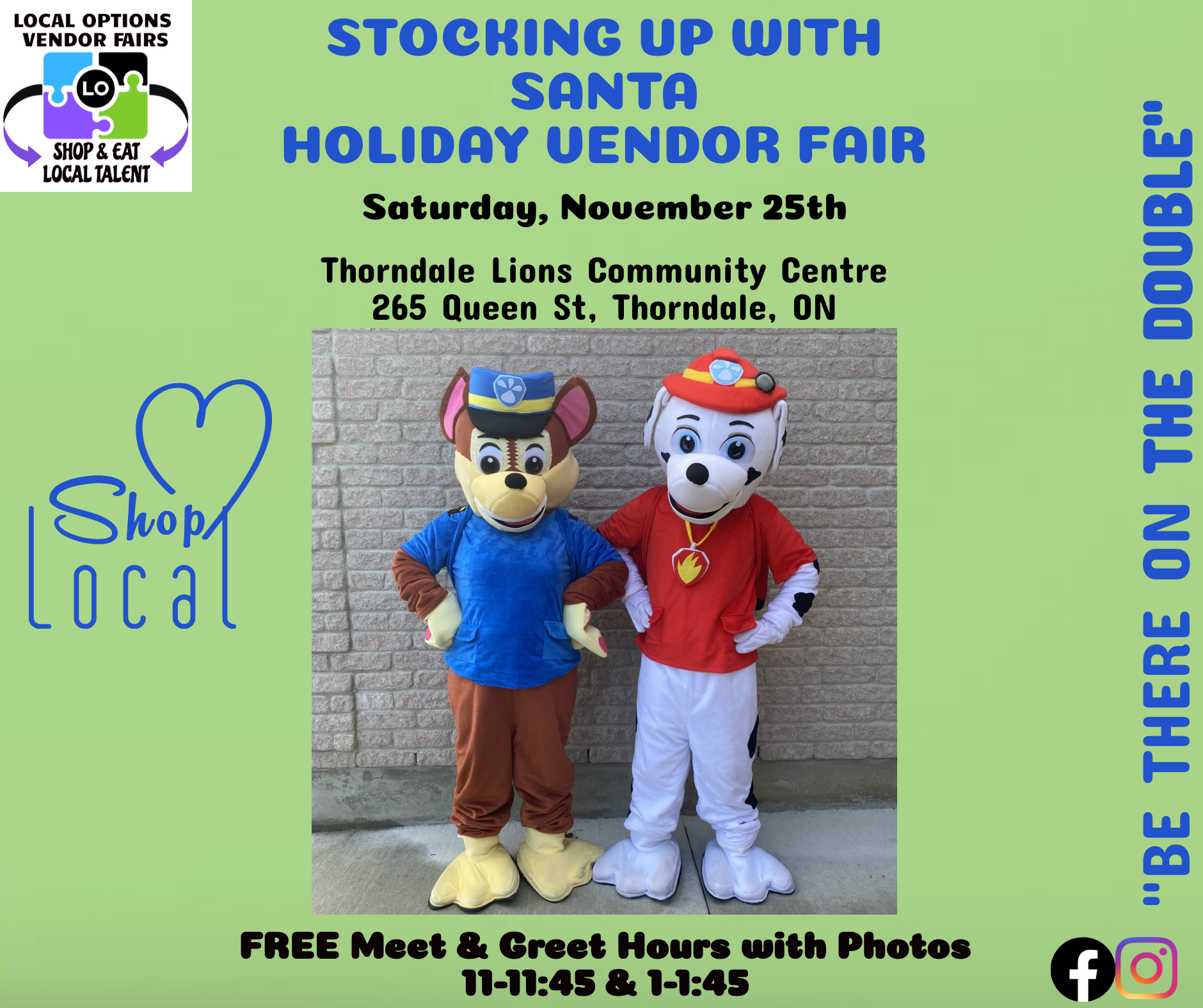 two dog costumes and event text